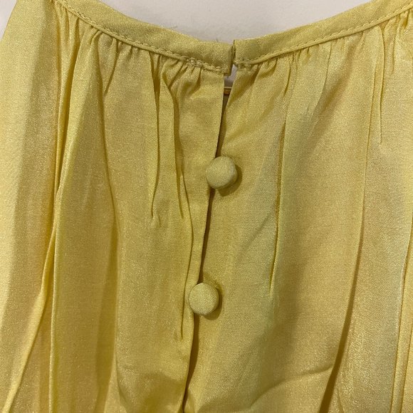 ESLEY A-Line Yellow Satin Dress - Picture 3 of 5